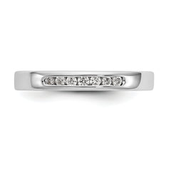 14K White Gold 7-Stone 1/8 carat Round Diamond Complete Channel Band
