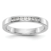14K White Gold 7-Stone 1/8 carat Round Diamond Complete Channel Band