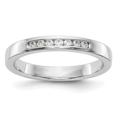 14K White Gold 7-Stone 1/8 carat Round Diamond Complete Channel Band