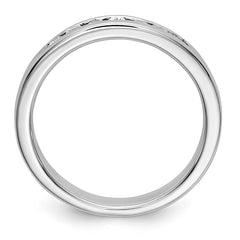 14K White Gold 7-Stone 1/5 carat Round Diamond Complete Channel Band