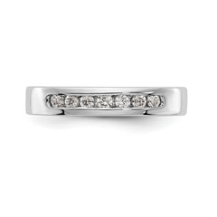 14K White Gold 7-Stone 1/5 carat Round Diamond Complete Channel Band