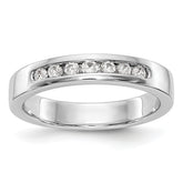 14K White Gold 7-Stone 1/5 carat Round Diamond Complete Channel Band