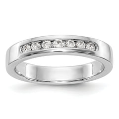 14K White Gold 7-Stone 1/5 carat Round Diamond Complete Channel Band