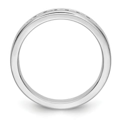 14K White Gold 7-Stone 1/4 carat Round Diamond Complete Channel Band