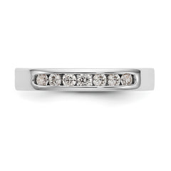 14K White Gold 7-Stone 1/4 carat Round Diamond Complete Channel Band
