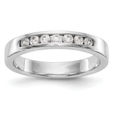 14K White Gold 7-Stone 1/4 carat Round Diamond Complete Channel Band