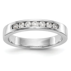 14K White Gold 7-Stone 1/4 carat Round Diamond Complete Channel Band