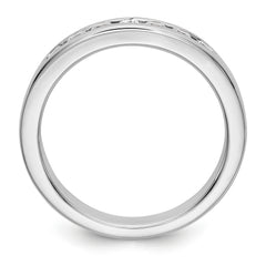 14K White Gold 7-Stone 1/3 carat Round Diamond Complete Channel Band