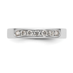 14K White Gold 7-Stone 1/3 carat Round Diamond Complete Channel Band