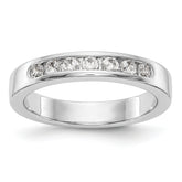 14K White Gold 7-Stone 1/3 carat Round Diamond Complete Channel Band
