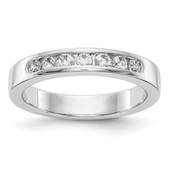 14K White Gold 7-Stone 1/3 carat Round Diamond Complete Channel Band