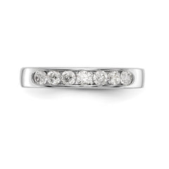 14K White Gold 7-Stone 3/8 carat Round Diamond Complete Channel Band