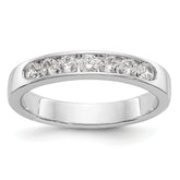 14K White Gold 7-Stone 3/8 carat Round Diamond Complete Channel Band