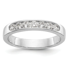 14K White Gold 7-Stone 3/8 carat Round Diamond Complete Channel Band