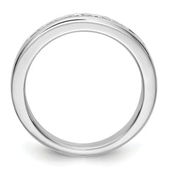 14K White Gold 7-Stone 1/2 carat Round Diamond Complete Channel Band