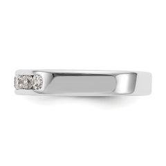 14K White Gold 7-Stone 1/2 carat Round Diamond Complete Channel Band