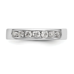 14K White Gold 7-Stone 1/2 carat Round Diamond Complete Channel Band