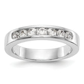 14K White Gold 7-Stone 1/2 carat Round Diamond Complete Channel Band