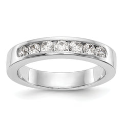 14K White Gold 7-Stone 1/2 carat Round Diamond Complete Channel Band