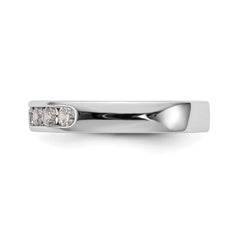 14K White Gold 7-Stone 1/2 carat Round Diamond Complete Channel Band