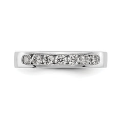 14K White Gold 7-Stone 1/2 carat Round Diamond Complete Channel Band