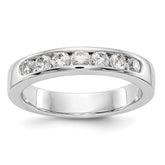 14K White Gold 7-Stone 1/2 carat Round Diamond Complete Channel Band