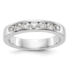 14K White Gold 7-Stone 1/2 carat Round Diamond Complete Channel Band