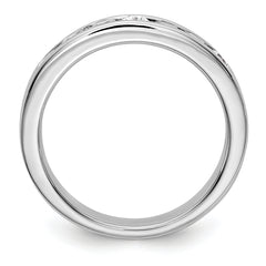 14K White Gold 7-Stone 5/8 carat Round Diamond Complete Channel Band