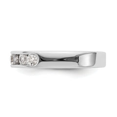 14K White Gold 7-Stone 5/8 carat Round Diamond Complete Channel Band