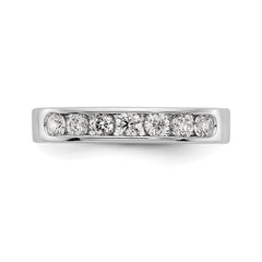 14K White Gold 7-Stone 5/8 carat Round Diamond Complete Channel Band