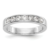 14K White Gold 7-Stone 5/8 carat Round Diamond Complete Channel Band