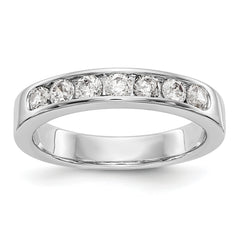 14K White Gold 7-Stone 5/8 carat Round Diamond Complete Channel Band