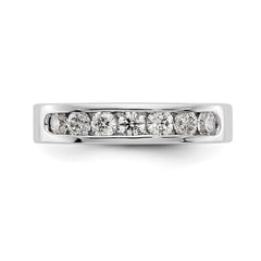 14K White Gold 7-Stone 5/8 carat Round Diamond Complete Channel Band