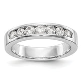 14K White Gold 7-Stone 5/8 carat Round Diamond Complete Channel Band