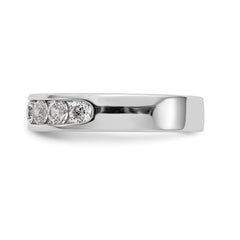14K White Gold 7-Stone 3/4 carat Round Diamond Complete Channel Band
