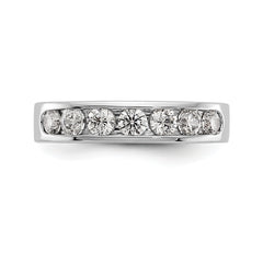 14K White Gold 7-Stone 3/4 carat Round Diamond Complete Channel Band