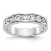 14K White Gold 7-Stone 3/4 carat Round Diamond Complete Channel Band