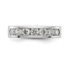 14K White Gold 7-Stone 1 carat Round Diamond Complete Channel Band