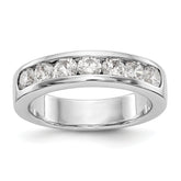 14K White Gold 7-Stone 1 carat Round Diamond Complete Channel Band