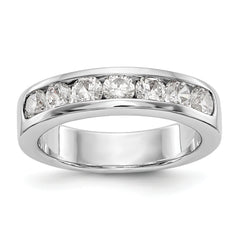 14K White Gold 7-Stone 1 carat Round Diamond Complete Channel Band