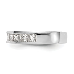 14K White Gold 7-Stone 1 carat Princess Diamond Complete Channel Band
