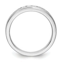 14K White Gold 8-Stone 1/3 carat Round Diamond Complete Channel Band