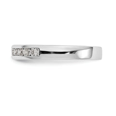 14K White Gold 8-Stone 1/3 carat Round Diamond Complete Channel Band
