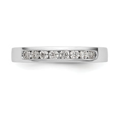14K White Gold 8-Stone 1/3 carat Round Diamond Complete Channel Band