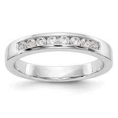 14K White Gold 8-Stone 1/3 carat Round Diamond Complete Channel Band