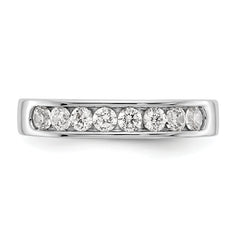 14K White Gold 8-Stone 1/2 carat Round Diamond Complete Channel Band
