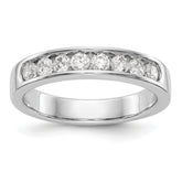14K White Gold 8-Stone 1/2 carat Round Diamond Complete Channel Band