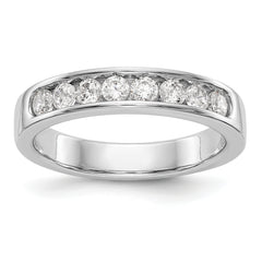 14K White Gold 8-Stone 1/2 carat Round Diamond Complete Channel Band