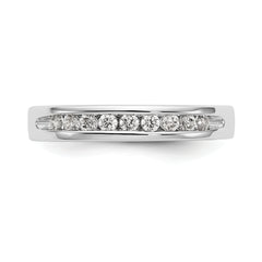 14K White Gold 9-Stone 1/4 carat Round Diamond Complete Channel Band