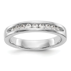 14K White Gold 9-Stone 1/4 carat Round Diamond Complete Channel Band